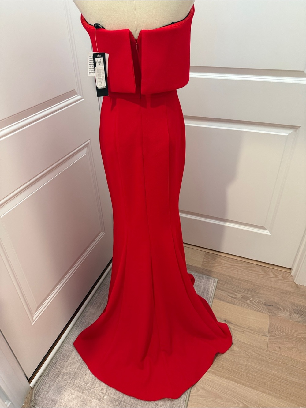 Xscape Strapless Red Mermaid Evening Dress - Picture 3 of 5
